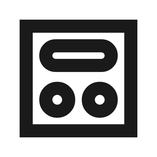 Widget menu outline sharp icon, sharp-cornered style, from Material Symbols