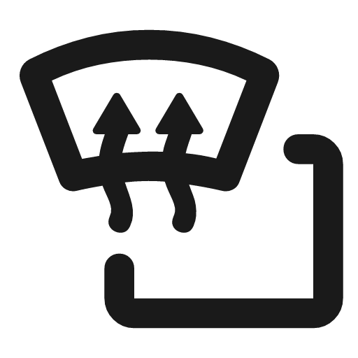 Windshield defrost auto outline rounded icon, rounded style, from Material Symbols