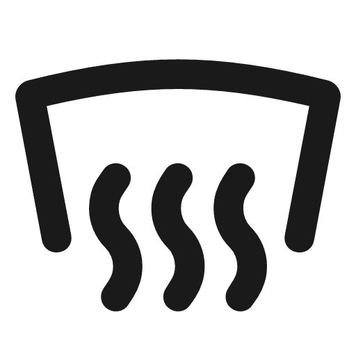 Windshield defrost front rounded icon, rounded style, from Material Symbols