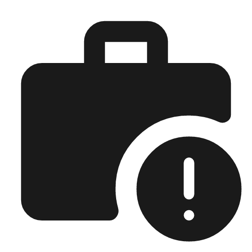 Work alert rounded icon, rounded style, from Material Symbols