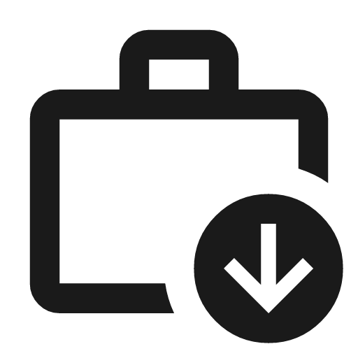 Work update outline icon, outline style, from Material Symbols