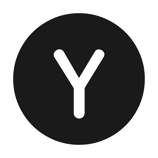 Y circle rounded icon, rounded style, from Material Symbols