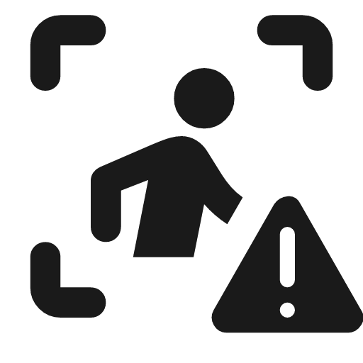 Zone person urgent rounded icon, rounded style, from Material Symbols