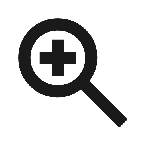 Zoom in icon, solid style, from Material Symbols