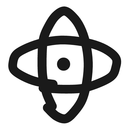 Atom icon, line style, from Matita