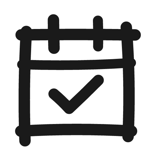 Calendar check icon, line style, from Matita