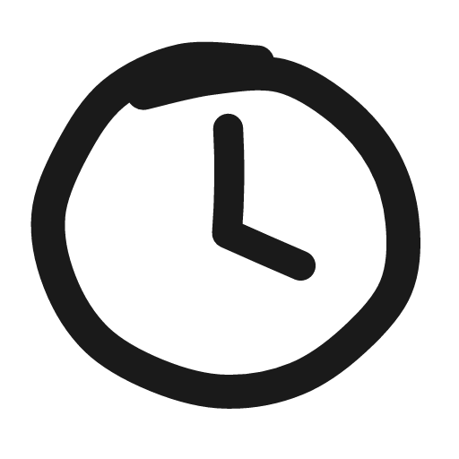 Clock icon, line style, from Matita