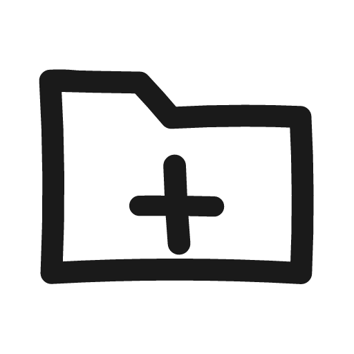 Folder plus icon, line style, from Matita