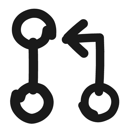 Git pull request icon, line style, from Matita