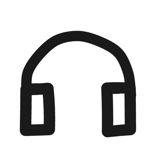 Headphones icon, line style, from Matita