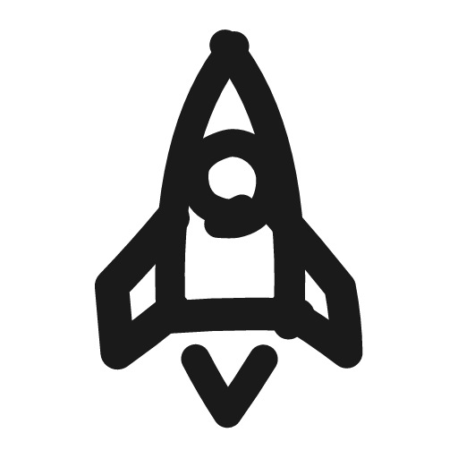 Rocket icon, line style, from Matita
