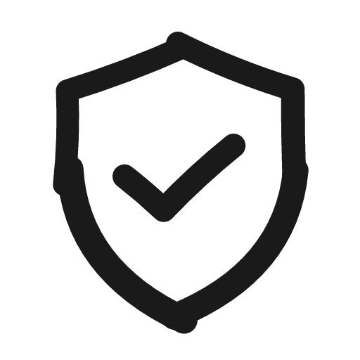 Shield check icon, line style, from Matita
