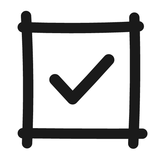 Square check icon, line style, from Matita
