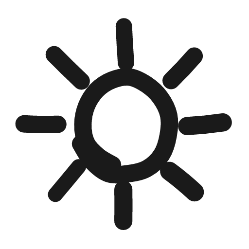 Sun icon, line style, from Matita