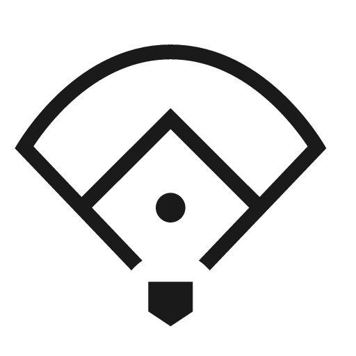 Baseball diamond icon, solid style, from Material Design Light