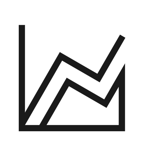 Chart areaspline icon, solid style, from Material Design Light