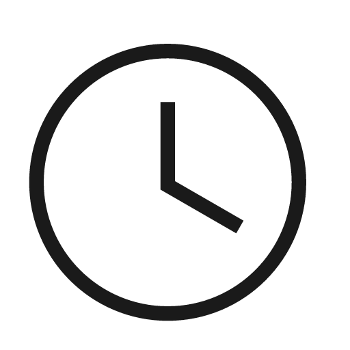 Clock icon, solid style, from Material Design Light