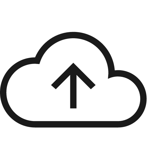 Cloud upload icon, solid style, from Material Design Light