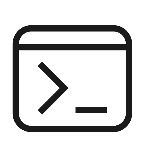 Console icon, solid style, from Material Design Light