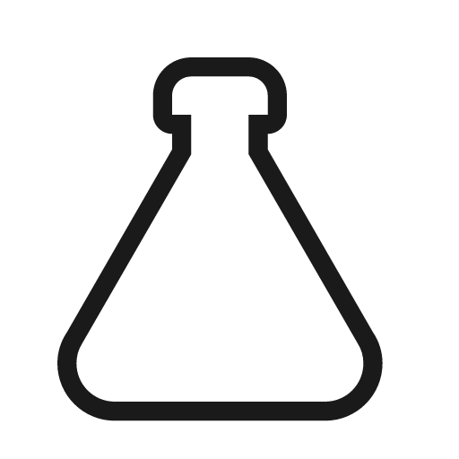 Flask empty icon, solid style, from Material Design Light
