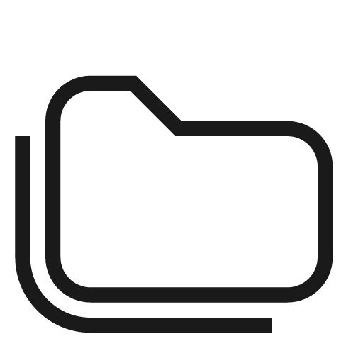 Folder multiple icon, solid style, from Material Design Light