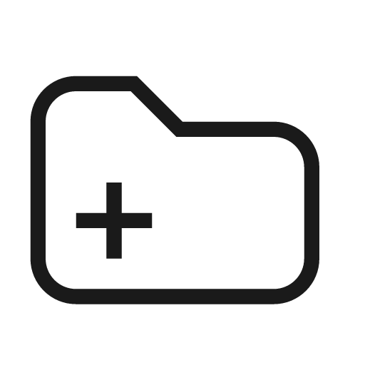 Folder plus icon, solid style, from Material Design Light