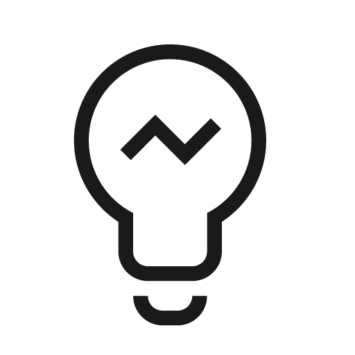Lightbulb on icon, solid style, from Material Design Light
