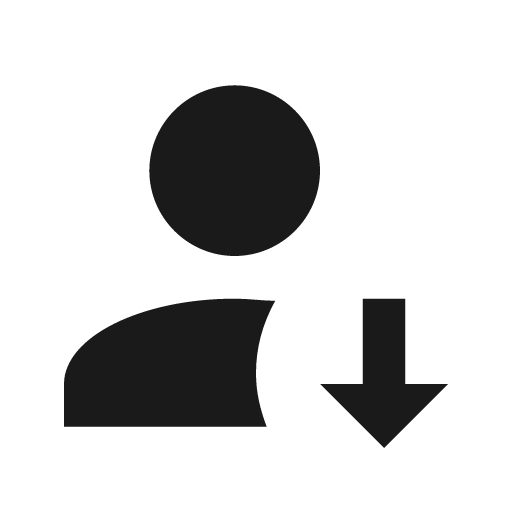 Account arrow down icon, solid style, from Material Design Icons