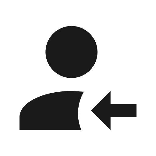 Account arrow left icon, solid style, from Material Design Icons