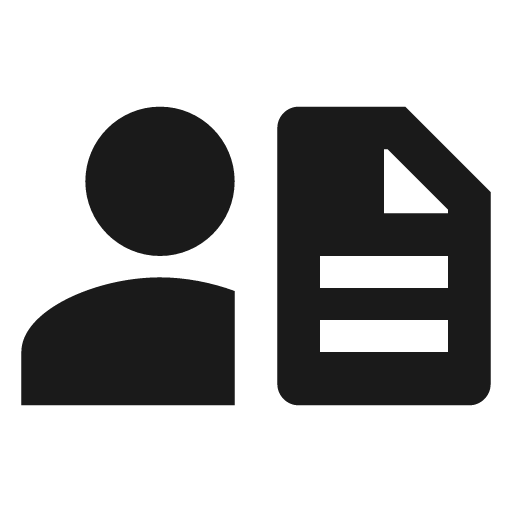 Account file text icon, solid style, from Material Design Icons
