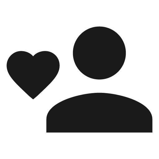 Account heart icon, solid style, from Material Design Icons