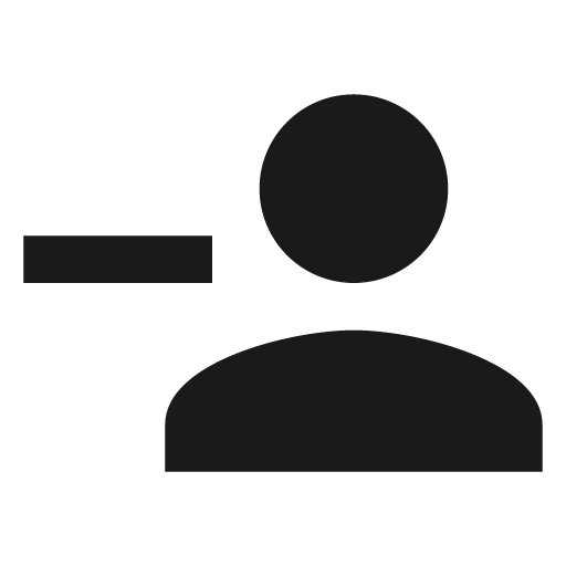 Account minus icon, solid style, from Material Design Icons