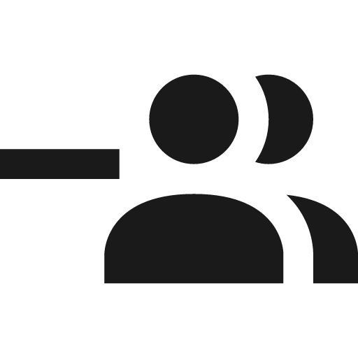 Account multiple minus icon, solid style, from Material Design Icons