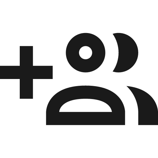 Account multiple plus outline icon, outline style, from Material Design Icons