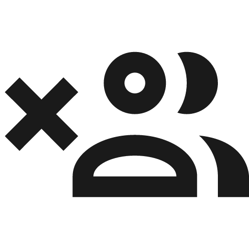 Account multiple remove outline icon, outline style, from Material Design Icons