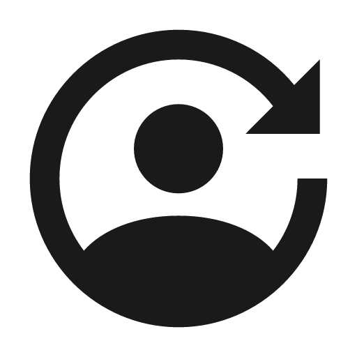 Account reactivate icon, solid style, from Material Design Icons