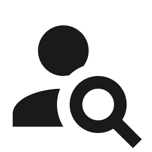 Account search icon, solid style, from Material Design Icons