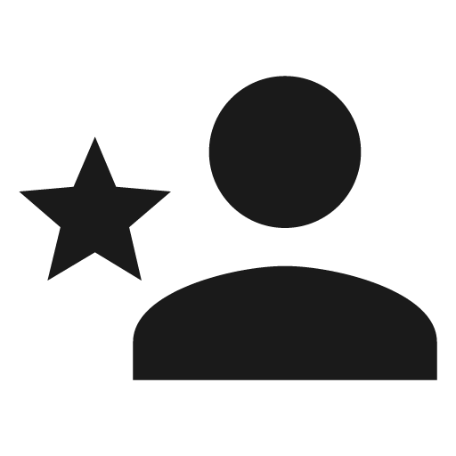 Account star icon, solid style, from Material Design Icons