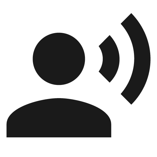 Account voice icon, solid style, from Material Design Icons
