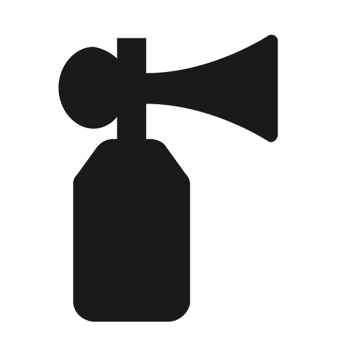Air horn icon, solid style, from Material Design Icons