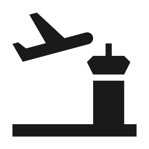 Airport icon, solid style, from Material Design Icons
