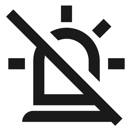 Alarm light off outline icon, outline style, from Material Design Icons