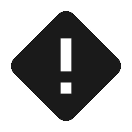 Alert rhombus icon, solid style, from Material Design Icons