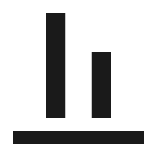 Align vertical bottom icon, solid style, from Material Design Icons