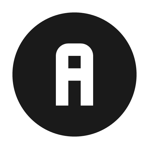 Alpha a circle icon, solid style, from Material Design Icons