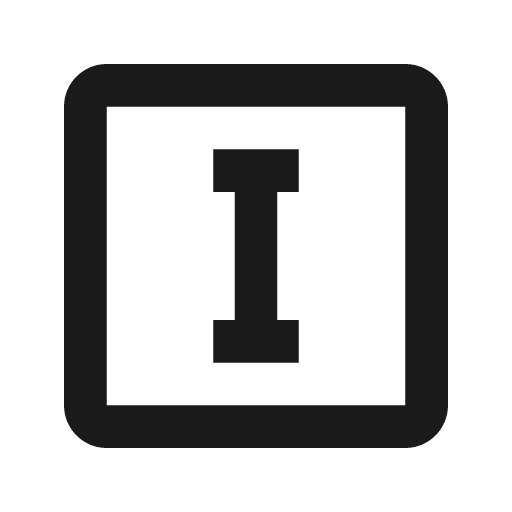Alpha i box outline icon, outline style, from Material Design Icons