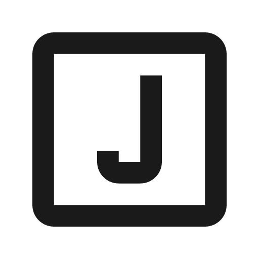 Alpha j box outline icon, outline style, from Material Design Icons