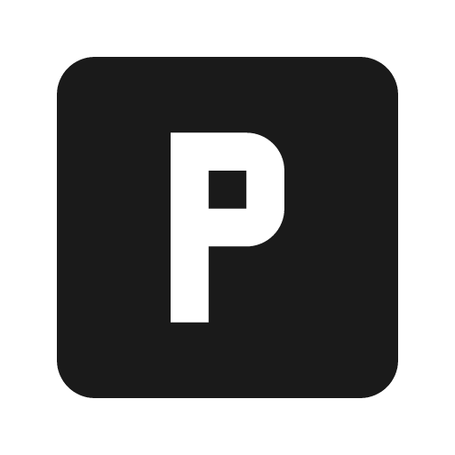 Alpha p box icon, solid style, from Material Design Icons