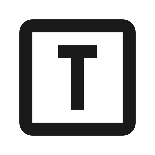 Alpha t box outline icon, outline style, from Material Design Icons