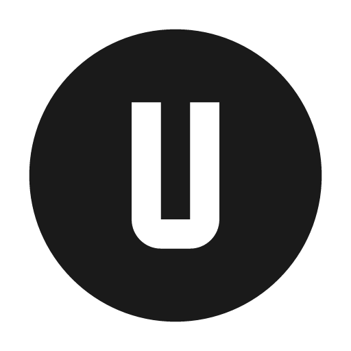 Alpha u circle icon, solid style, from Material Design Icons